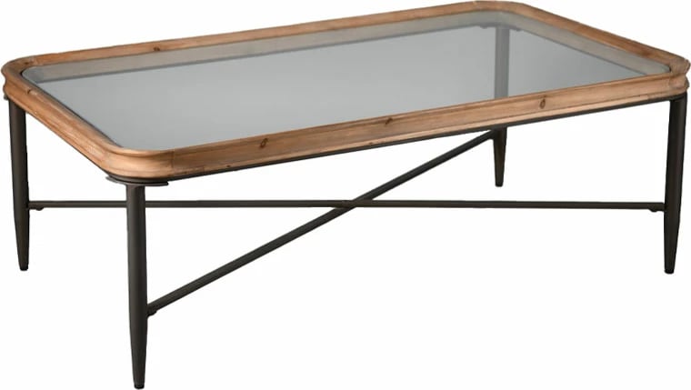 Tavolinë kafeje Marais, natyrale e zezë, 122x71x43.5cm