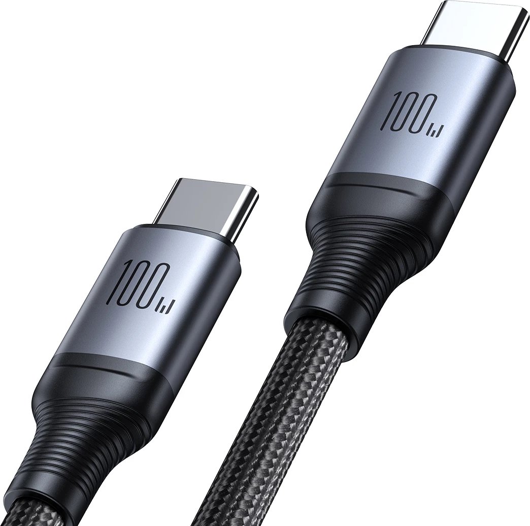 Kabllo karikimi Joyroom Speedy Series S-A21, 2in1 USB-C në USB-C/USB-C, 100W, 1.5m, e zezë