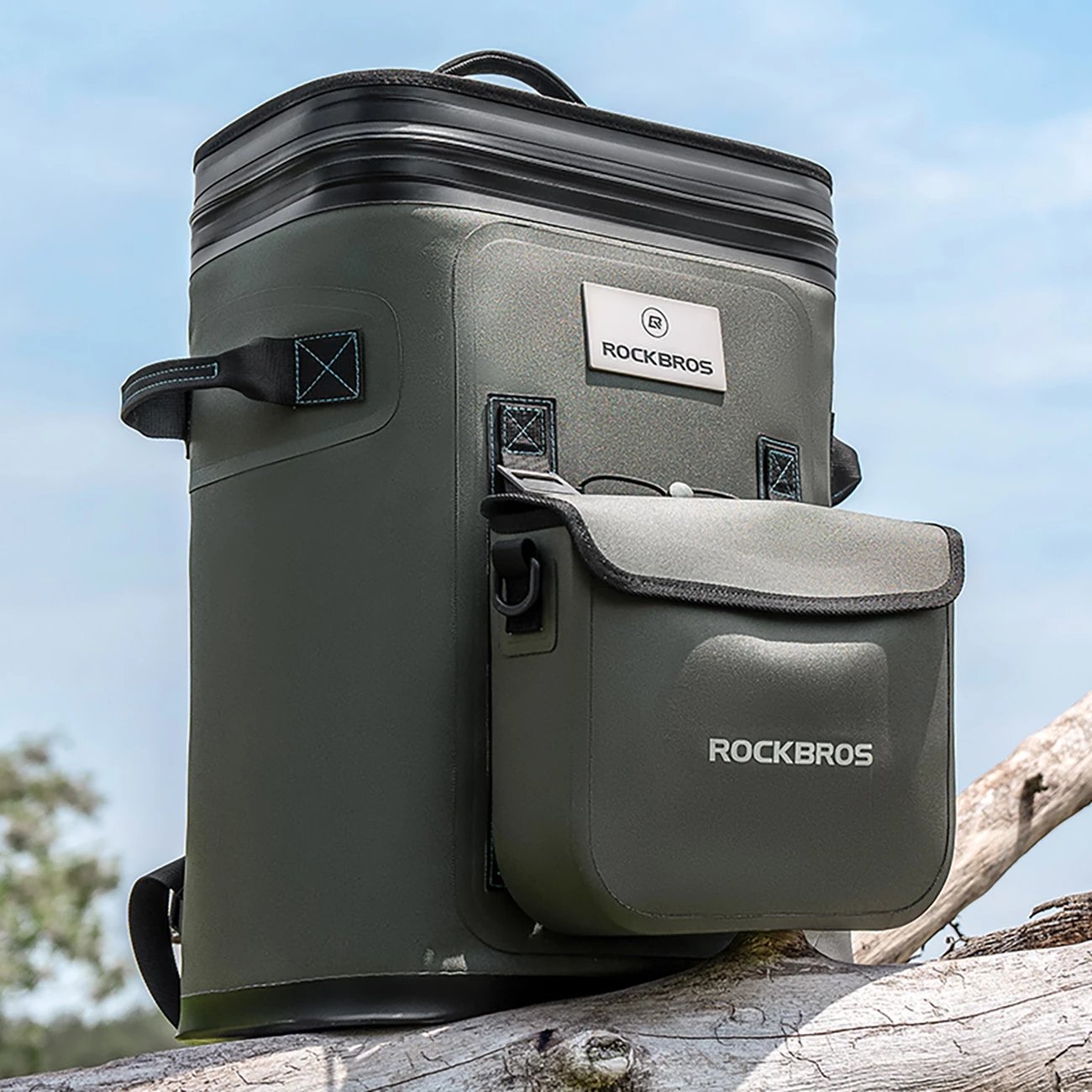 Çantë shpine termike Rockbros 3016001301, 20l + 2.5l, e gjelbër, set