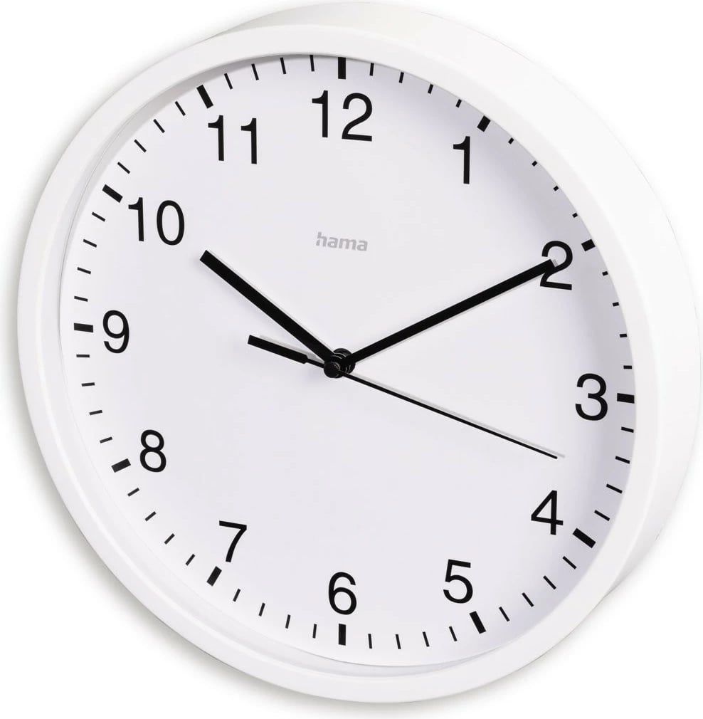 Orë muri Hama 185864, analoge, 25 cm, e bardhë