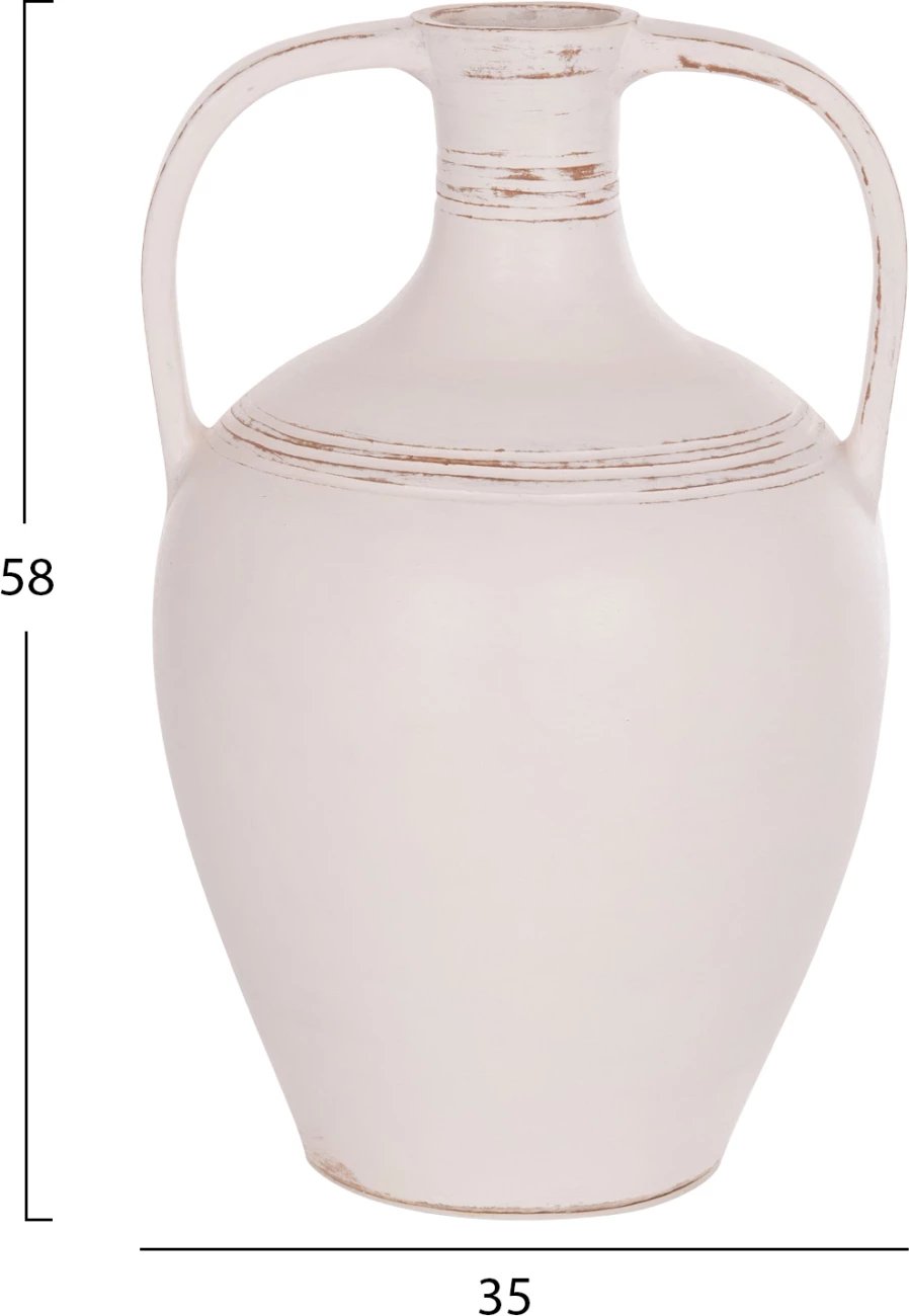 Vazo dekorative (amforë), terrakotë e bardhë, FEAX FH4676.02L, 35x35x58cm