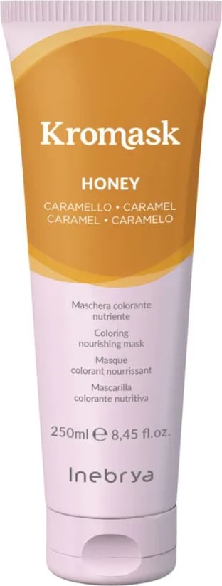 Maskë me ngjyrë për flokë Inebrya Kromask Karamel, 250 ml