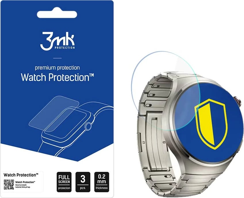 Fletë mbrojtëse për smartwatch 3mk Protection Watch Protection ARC+ për Huawei Watch 4 Pro, set 3 copë