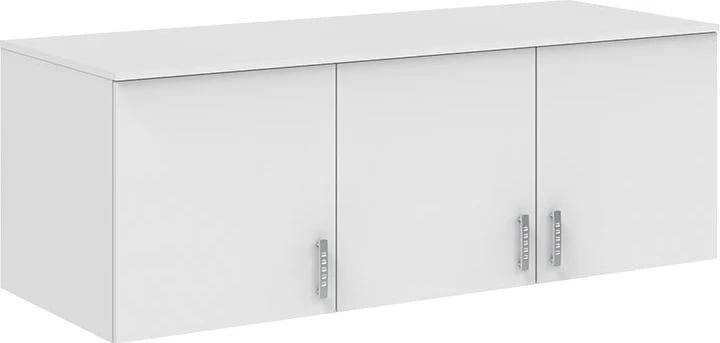 Dollap treshe me sirtarë e pjesë sipër, ngjyrë e bardhë, 150x58x230cm