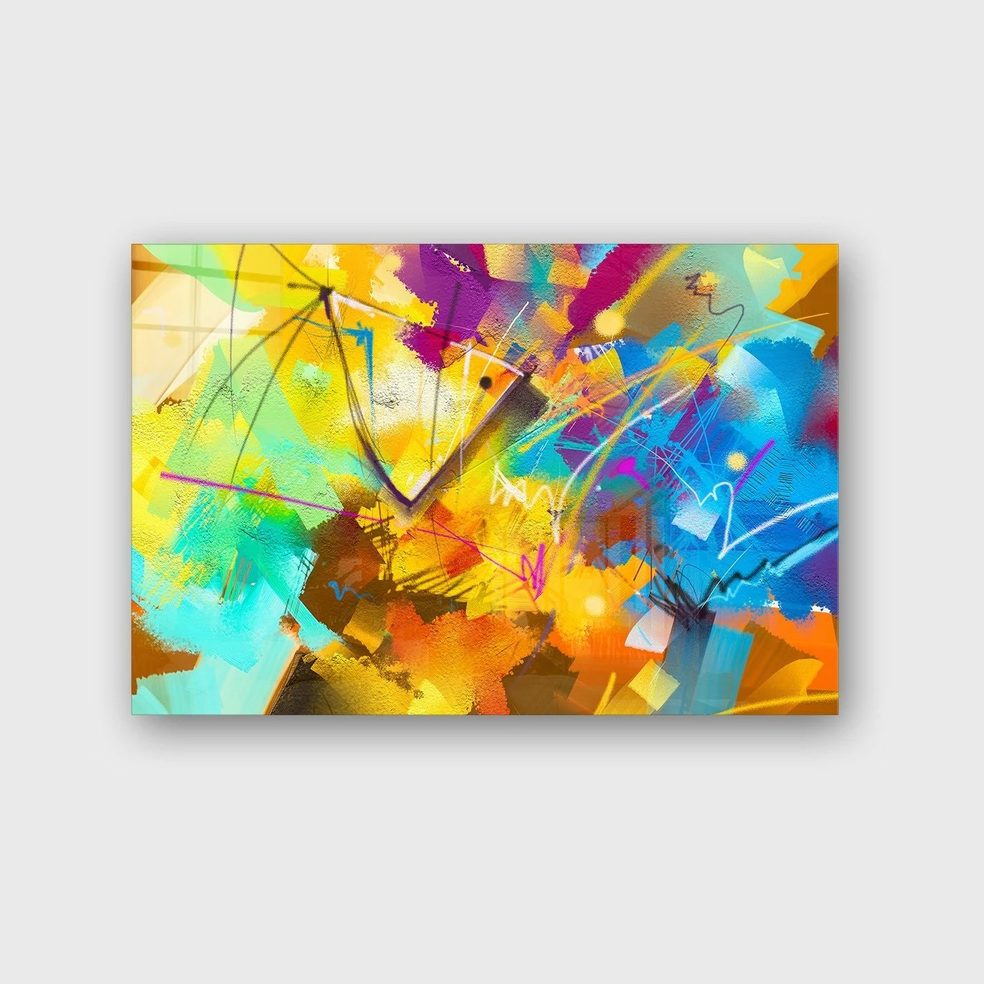 Pikturë dekorative prej xhami të temperuar, shumëngjyrëshe, CAM664007500 - 50x70cm