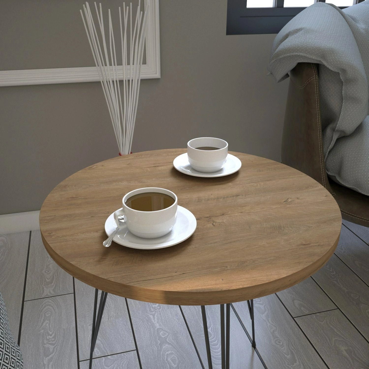 Tavolinë anësore Hanah Home, ngjyrë lisi kaukazian, Sandalf