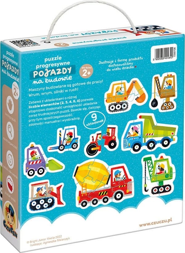 Puzzle progresiv CzuCzu 1842, 9 puzzle, 33 pjesë, për fëmijë, shumëngjyrësh