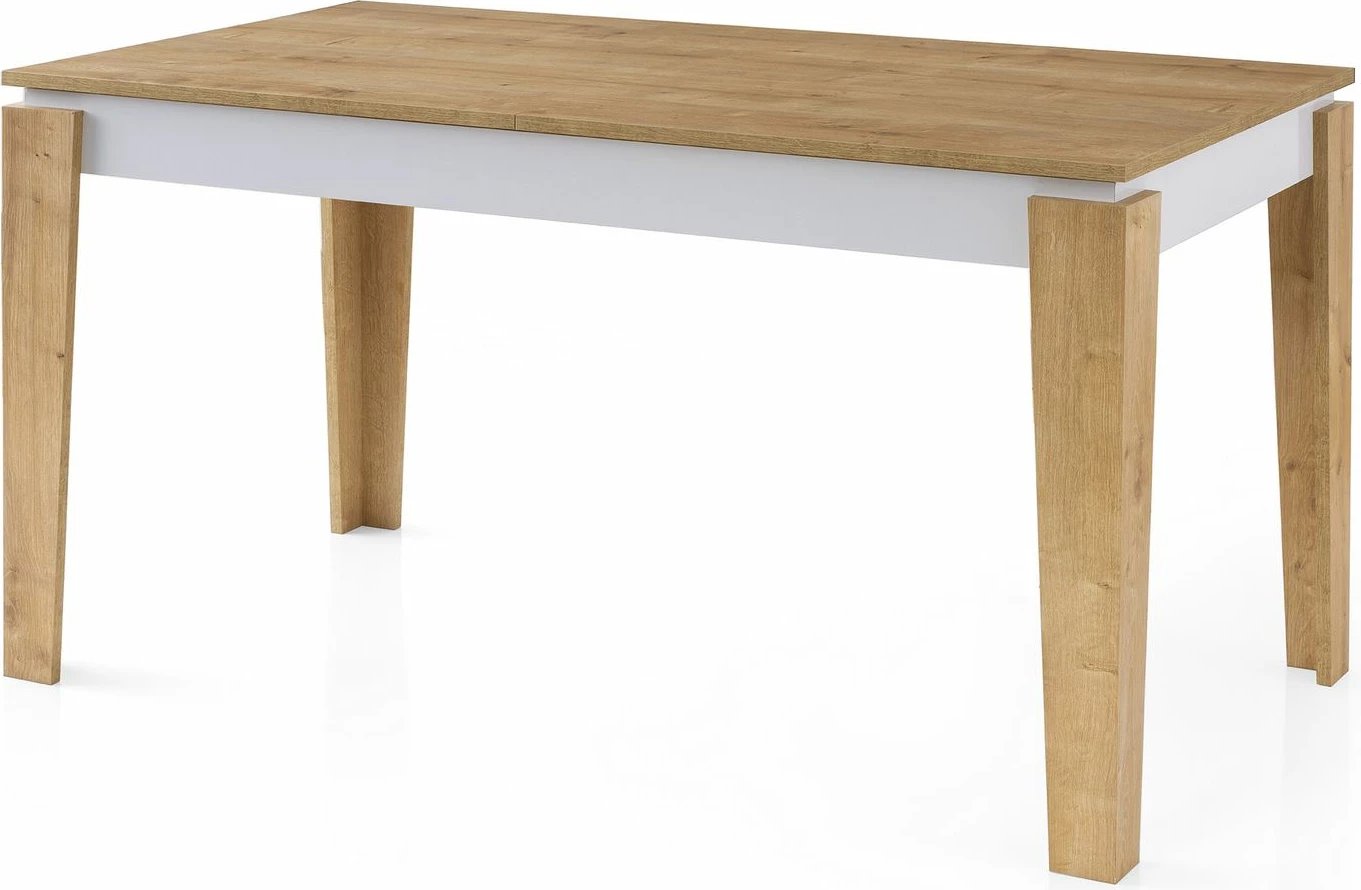 Tavolinë ngrënieje e zgjatshme, ngjyrë lis dhe e bardhë, Skye Decor, Cunda - 2982