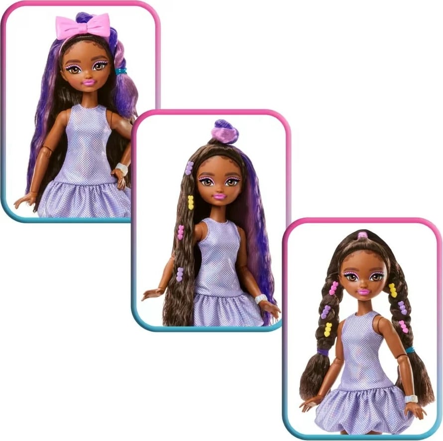 Kukull Barbie Dream Besties Brooklyn Mattel JGG39 me aksesorë, flokë të gjatë, fustan dhe rrobdeshambër, për vajza