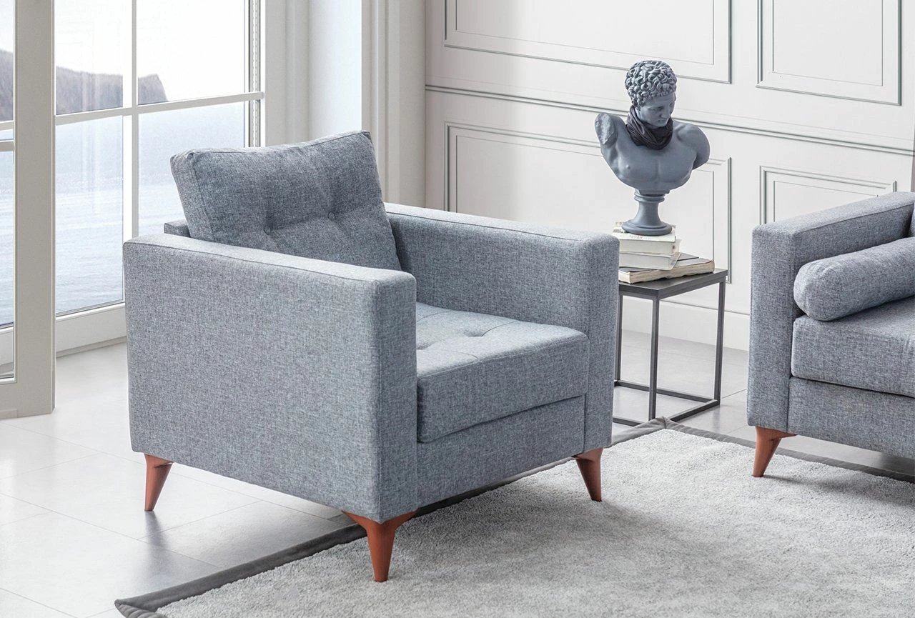 Karrige Wing Atelier del Sofa, ngjyrë gri, Kraft