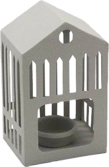 Dekoratë për qiri, metalike, e bardhë, 9x7.4x15cm