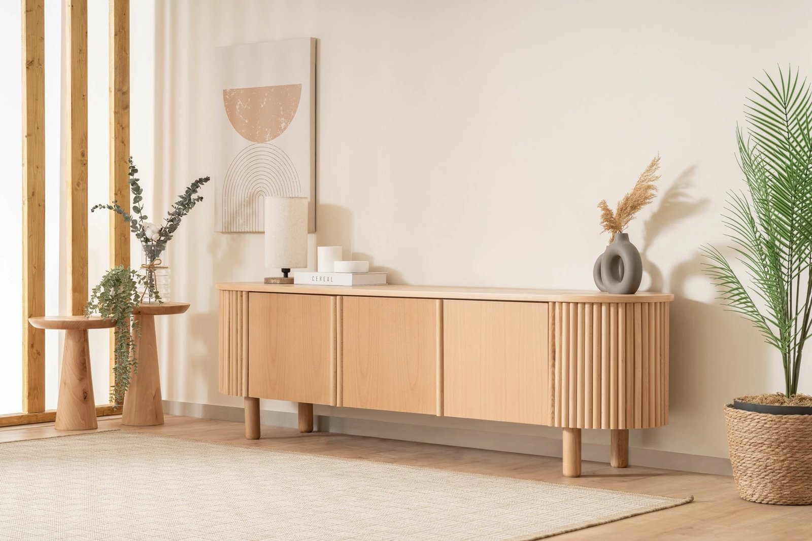 Komodë TV Hanah Home, Lugias, ngjyrë ahu