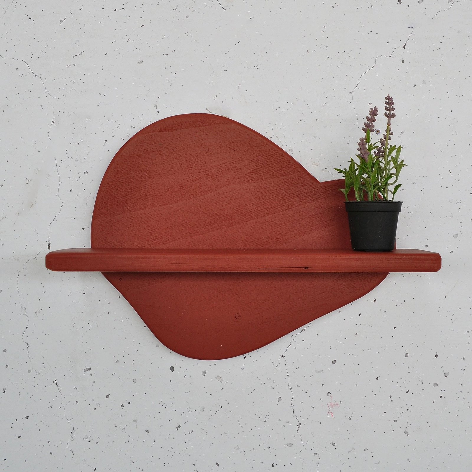 Raft dekorativ prej druri për mur, ngjyrë portokalli, Skye Decor, Meh225