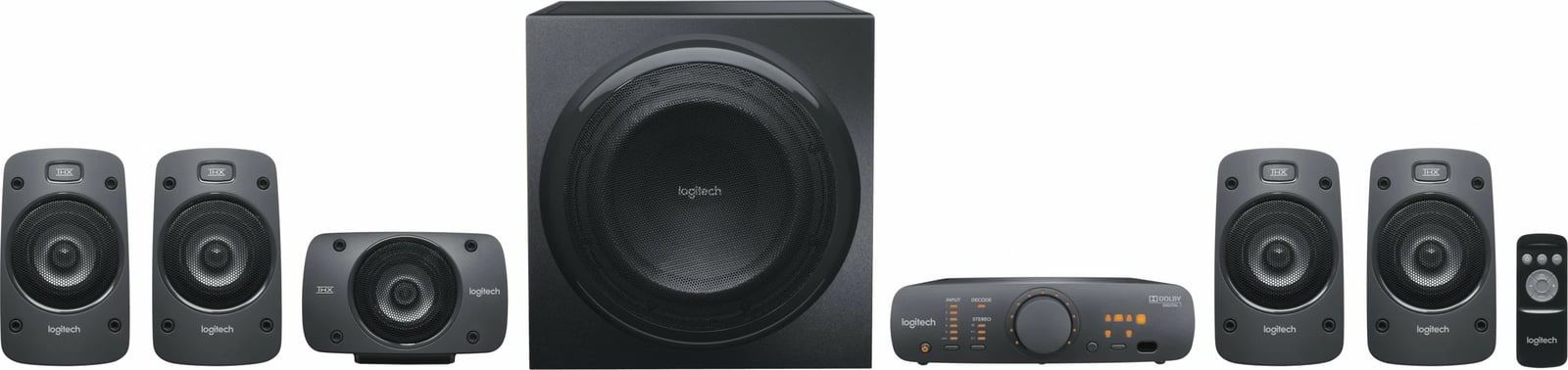 Bokse surround sound Logitech Z906, 5.1 kanale, 500 W, 1000 W, IR, të zeza Bokse surround sound Logitech Z906, 5.1 kanale, 500 W, 1000 W, IR, të zeza