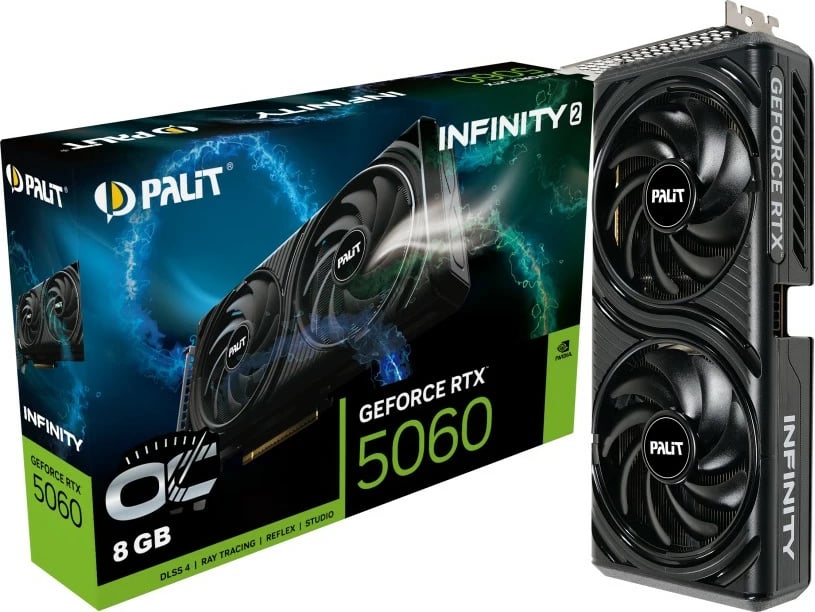 Kartelë grafike XpertVision RTX 5060 8GB Palit Infinity 2 OC GDDR7 e zezë