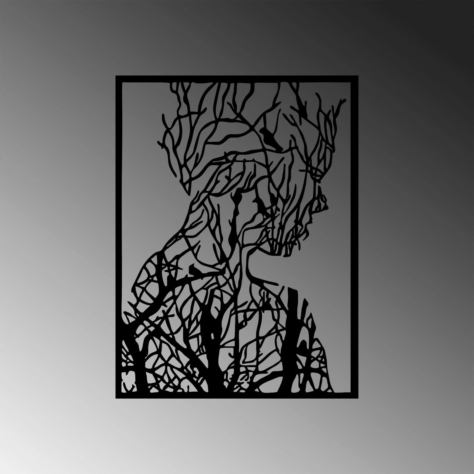 Aksesor dekorativ metalik për mur, Wallity, Tree Man - Model 319