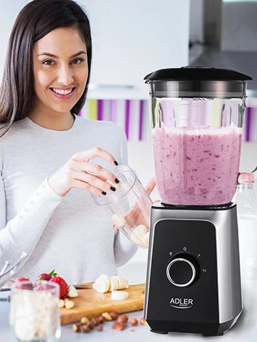 Blender Adler AD 4076, kavanoz xhami 1.5L, 500W (MAX 1000W), 2 shpejtësi, funksion akulli/pulse, i zi/argjendtë Blender Adler AD 4076, kavanoz xhami 1.5L, 500W (MAX 1000W), 2 shpejtësi, funksion akulli/pulse, i zi/argjendtë