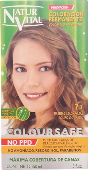 Ngjyrë flokësh permanente NATURALEZA Y VIDA Coloursafe 7.3 Golden Blonde 150ml unisex