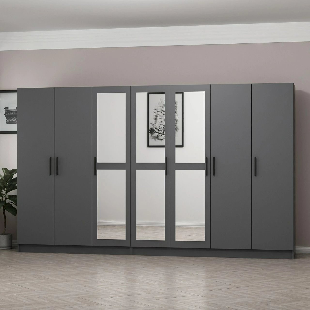 Dollap për dhomë gjumi, ngjyrë antracit, Skye Decor, 5097