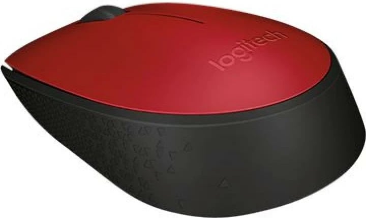 Maus Logitech M171 2.4 GHz wireless me USB 2.0 nano-marrës, ambidrejtë, i kuq/zi (910-004641)