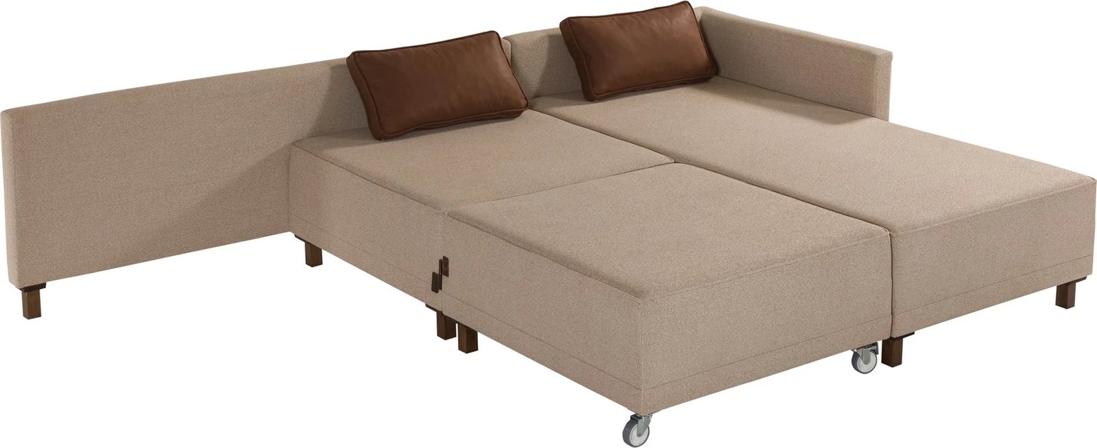 Kënd divan-krevat Atelier del Sofa, Matris, kënd i djathtë, ngjyrë kafe