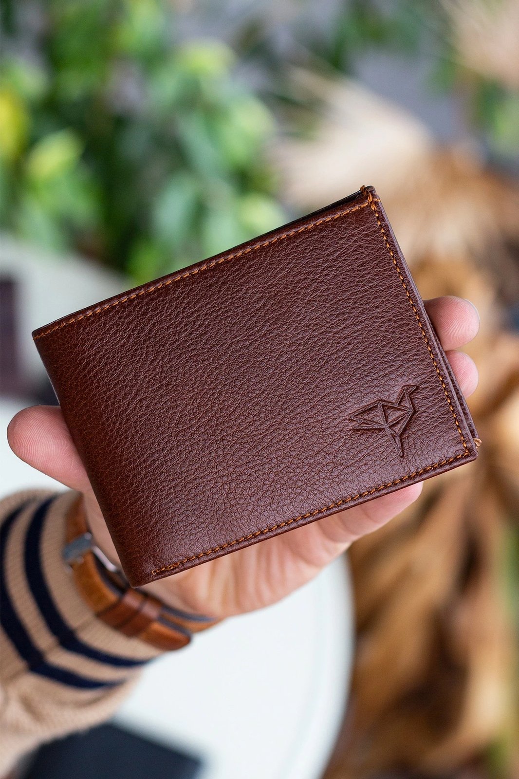 Mbajtës kartelash prej lëkure, ngjyrë tan, Zoozie Bags, Porto v2