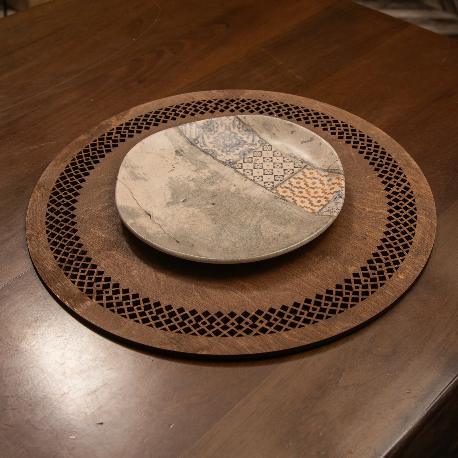 Set nënshimesh druri për tavolinë (6 copë), Hermia, Selçuk - ngjyrë wenge