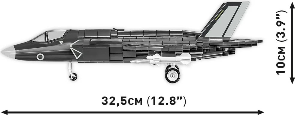 Set ndërtimi Cobi Klocki Armed Forces F-35B Lightning II, 594 copa, me figurë piloti, Gri