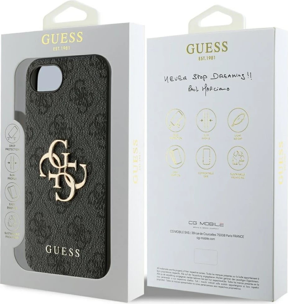 Mbështjellës Guess 4G Big Logo për iPhone 16e, i zi Mbështjellës Guess 4G Big Logo për iPhone 16e, i zi