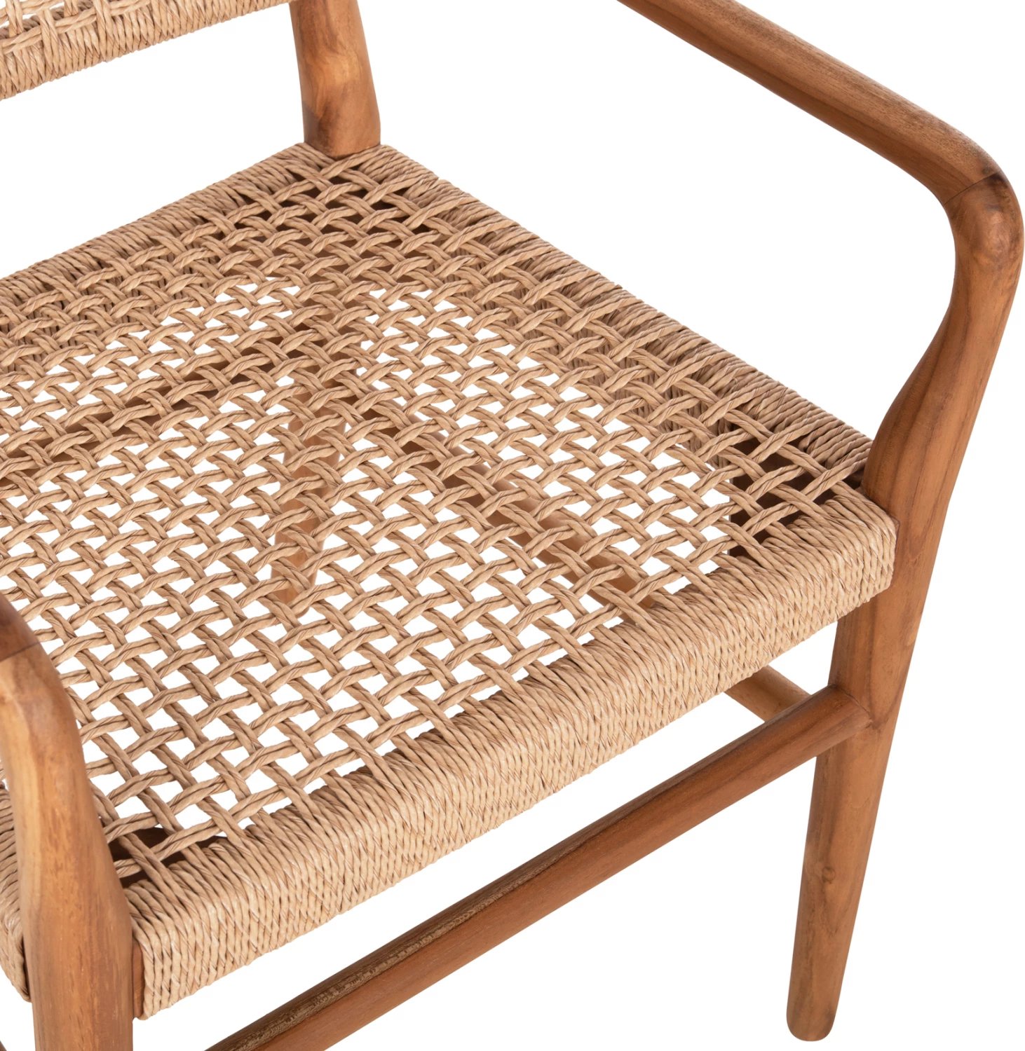 Karrige për ngrënie ROSCO FH6132 dru tik natyral, litar VIRO bezhë 56x54.5x78 cm