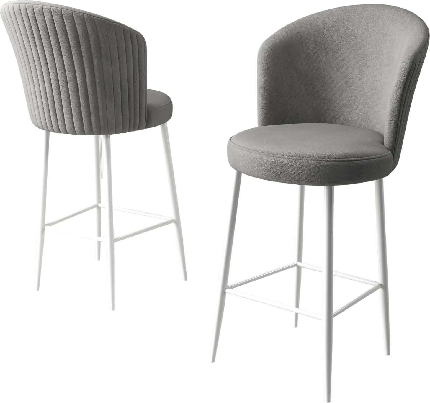 Set karrigesh për bar (2 copë), Hanah Home, Fora, gri, bardhë