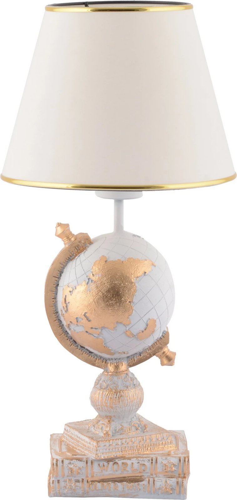 Llambë tavoline Opviq, World, e bardhë dhe ari