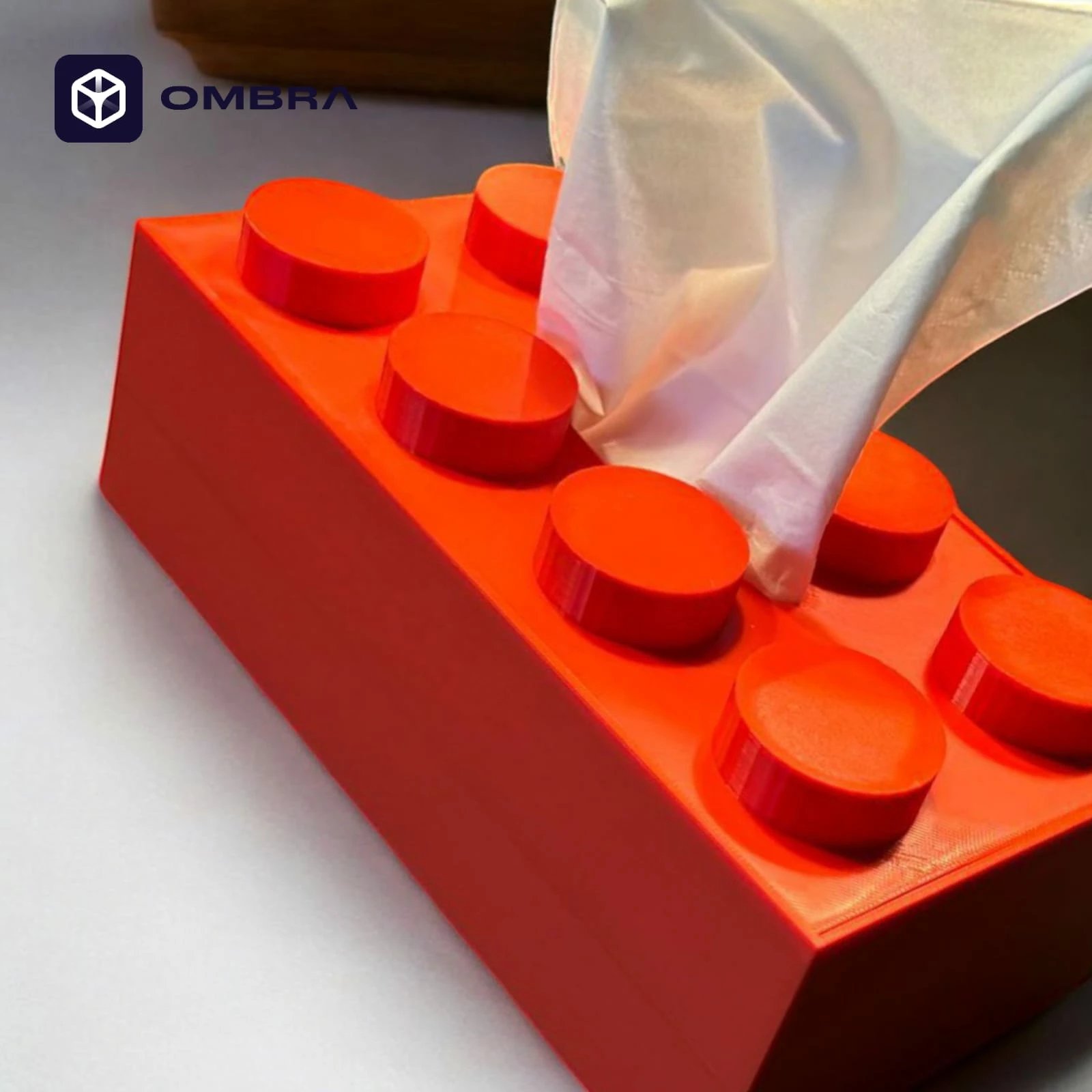 Dekor për peceta Tissue Box Brick, e kuqe