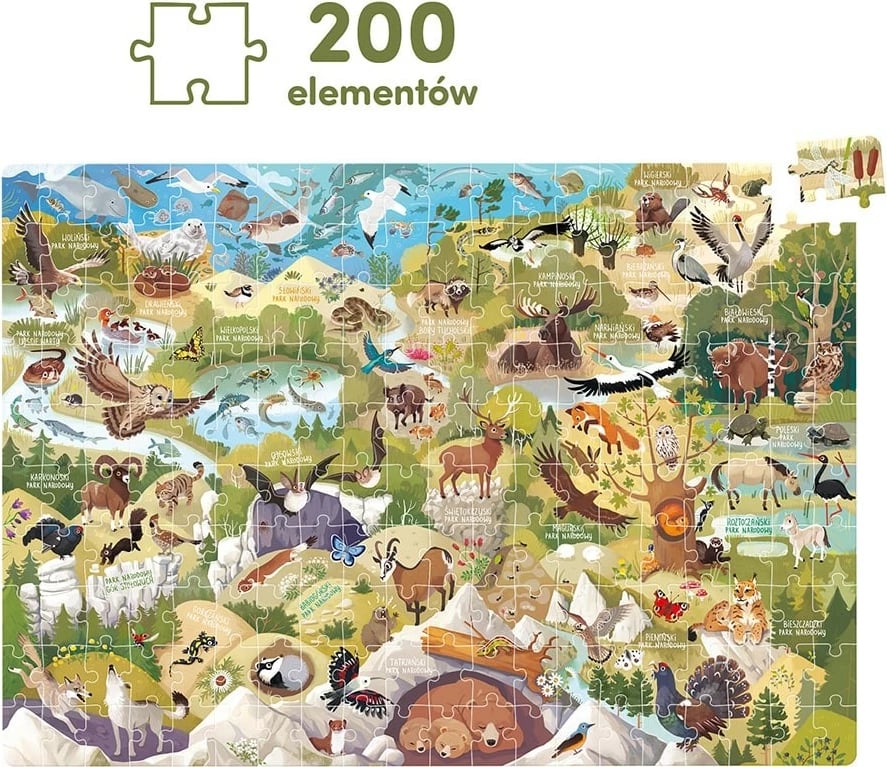 Puzzle edukativ CzuCzu Wild Puzzle National Parks, 200 pjesë