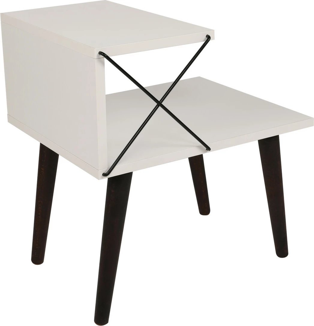 Komodinë moderne Hanah Home, Cross, e bardhë