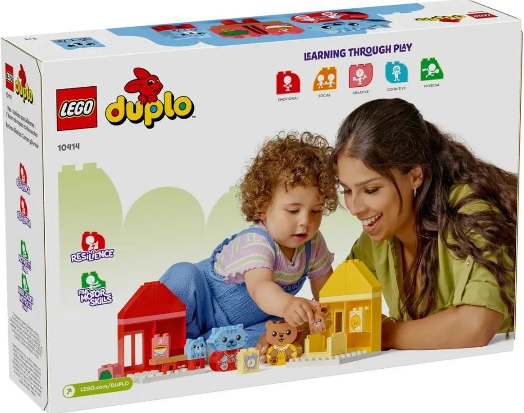 Set lodrash LEGO DUPLO 10414 Daily Activities: Eating and Sleeping, 28 pjesë, plastikë, për fëmijë të vegjël