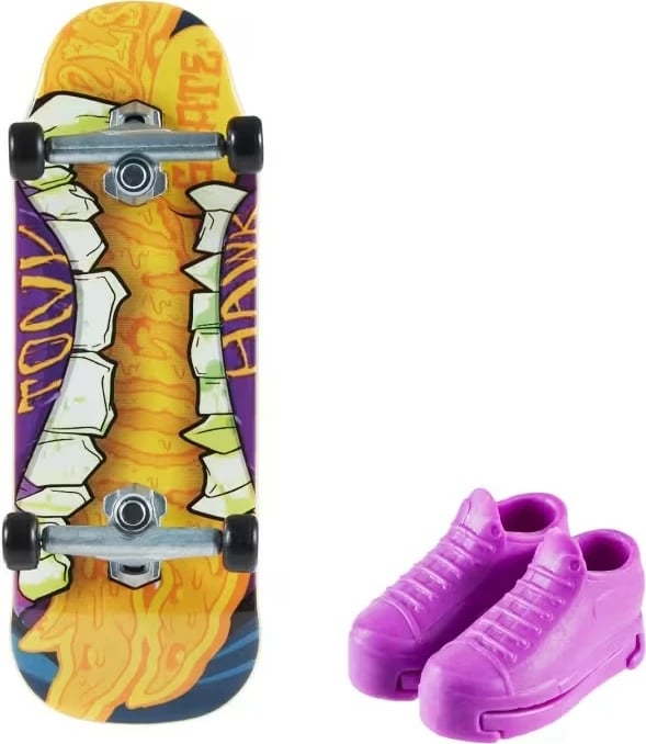 Fingerboard Hot Wheels Skate Tony Hawk me këpucë gishti, shumëngjyrësh