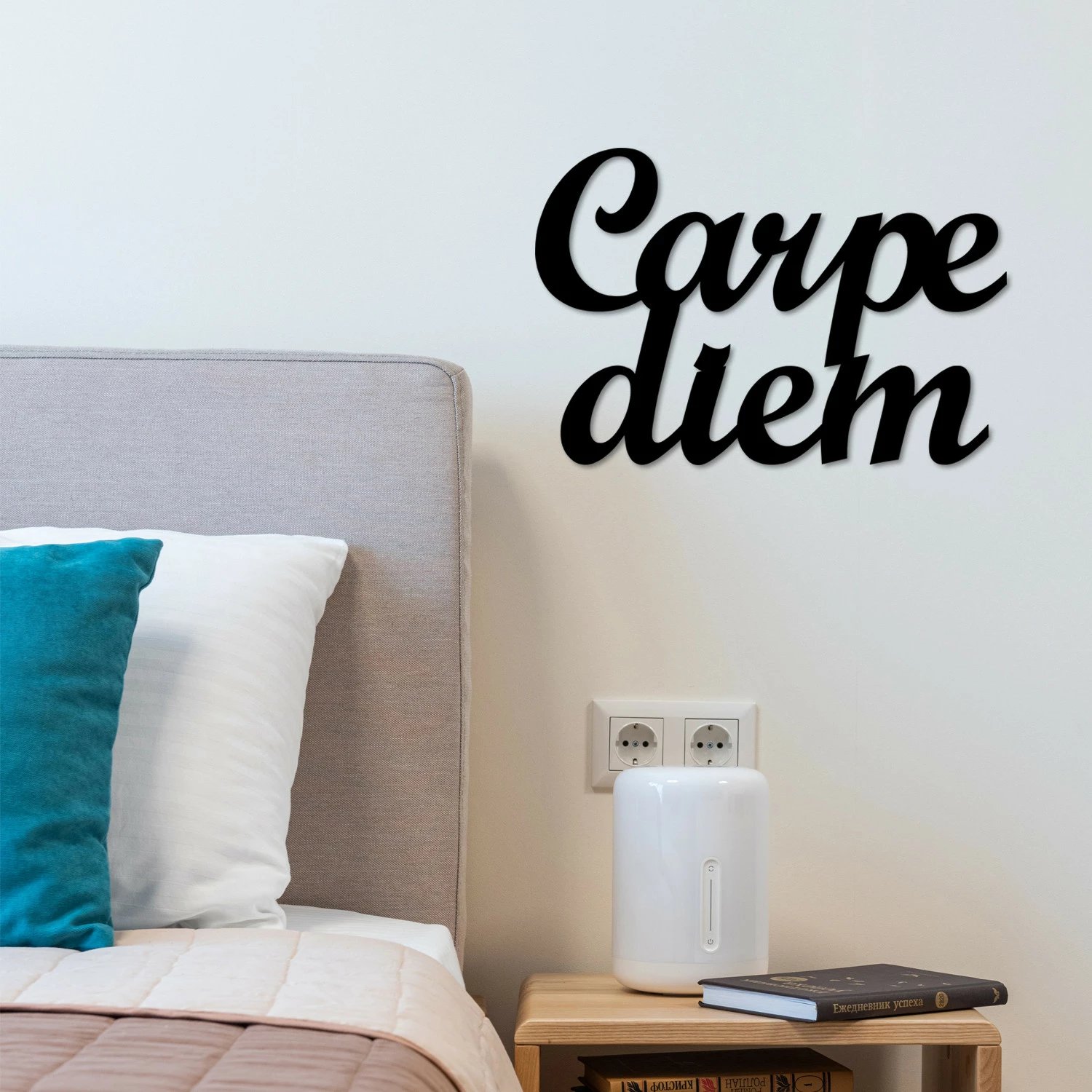 Aksesor dekorativ metalik për mur, Wallity, Carpediem 1, ngjyrë e zezë, 50x38cm