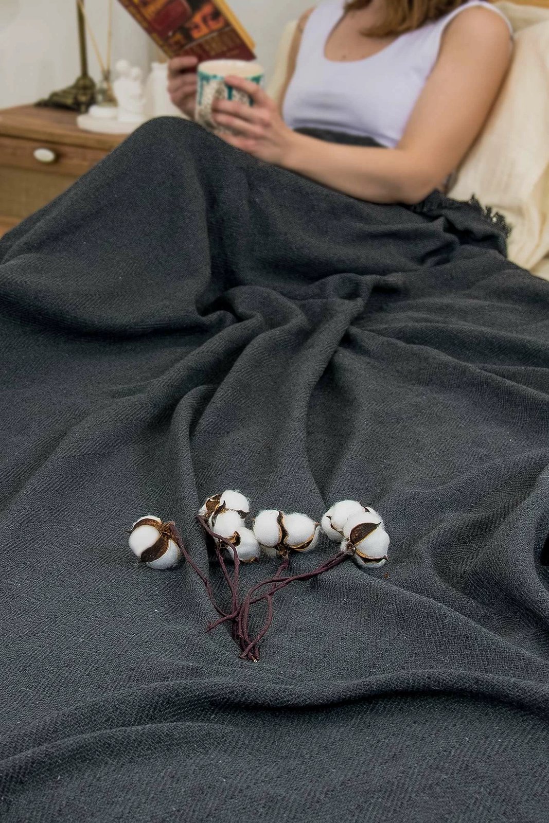 Batanije Double Pique, ngjyrë antracit, Marla, 220x240cm