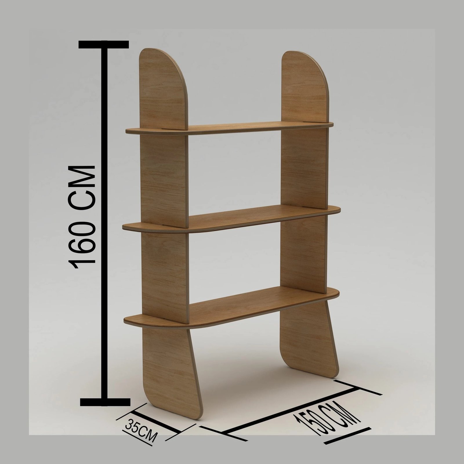 Raft librash Skye Decor, natyral, Scala-3