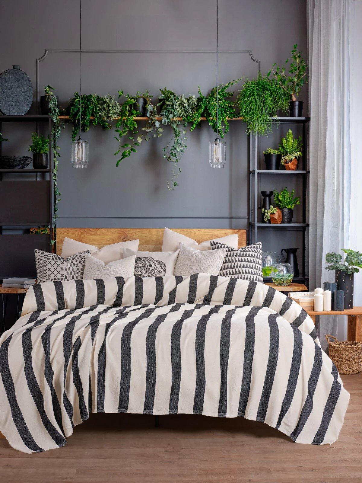 Batanije Double Pique, ngjyrë antracit, Porto, 200x230cm