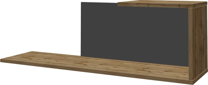 Kompleks dhome ndeje Poelfy, ngjyrë gri e errët-lisi, 170x37.5x42cm