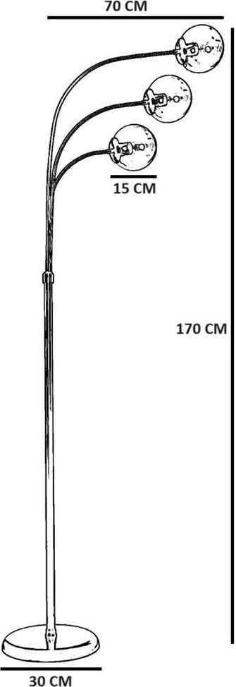 Llambë dyshemeje Opviq, 8820-1, e zezë dhe e bardhë