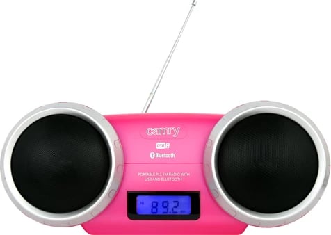 Altoparlant Bluetooth me radio FM Adler CR1139, stereo 5W RMS, USB/AUX, LCD, rozë