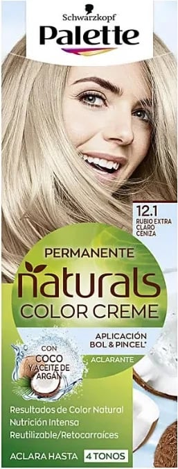 Ngjyrë për flokë Schwarzkopf Palette Naturals Color Creme 12.1 bjonde shumë e hapur hiri
