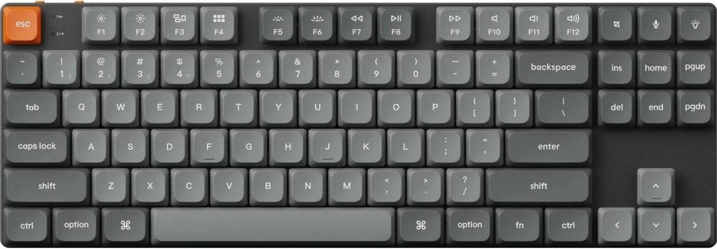 Tastierë Keychron K1 Max, 80% TKL, Red Switch, Ngjyrë e zezë-gri