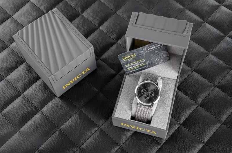 Orë dore për meshkuj Invicta, argjend