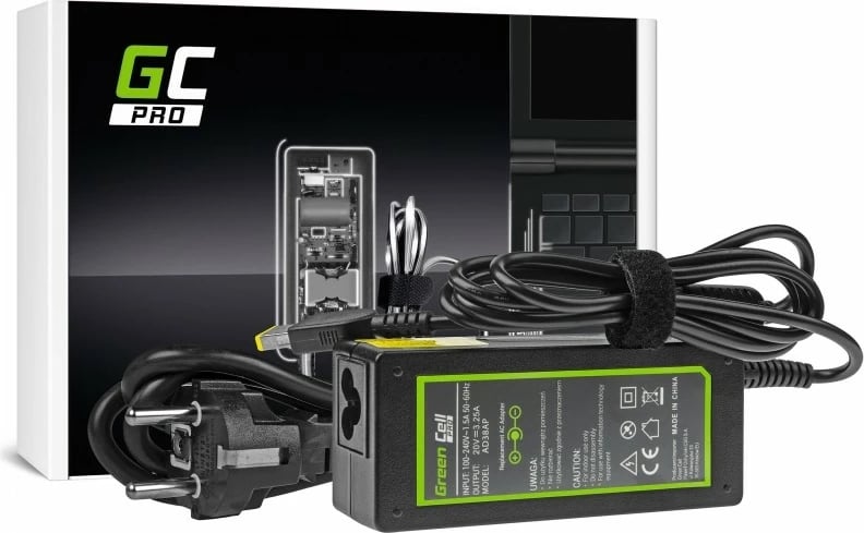 Furnizues rryme Green Cell PRO AD38AP për Lenovo B50, 20V 3.25A 65W, Slim Tip, i zi
