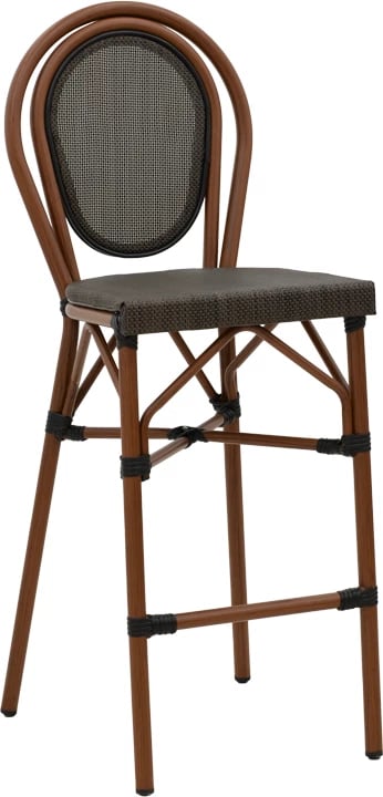 Karrige për bar Dezyan, ngjyrë arre, alumini-gri, 41.5x53.5x116cm