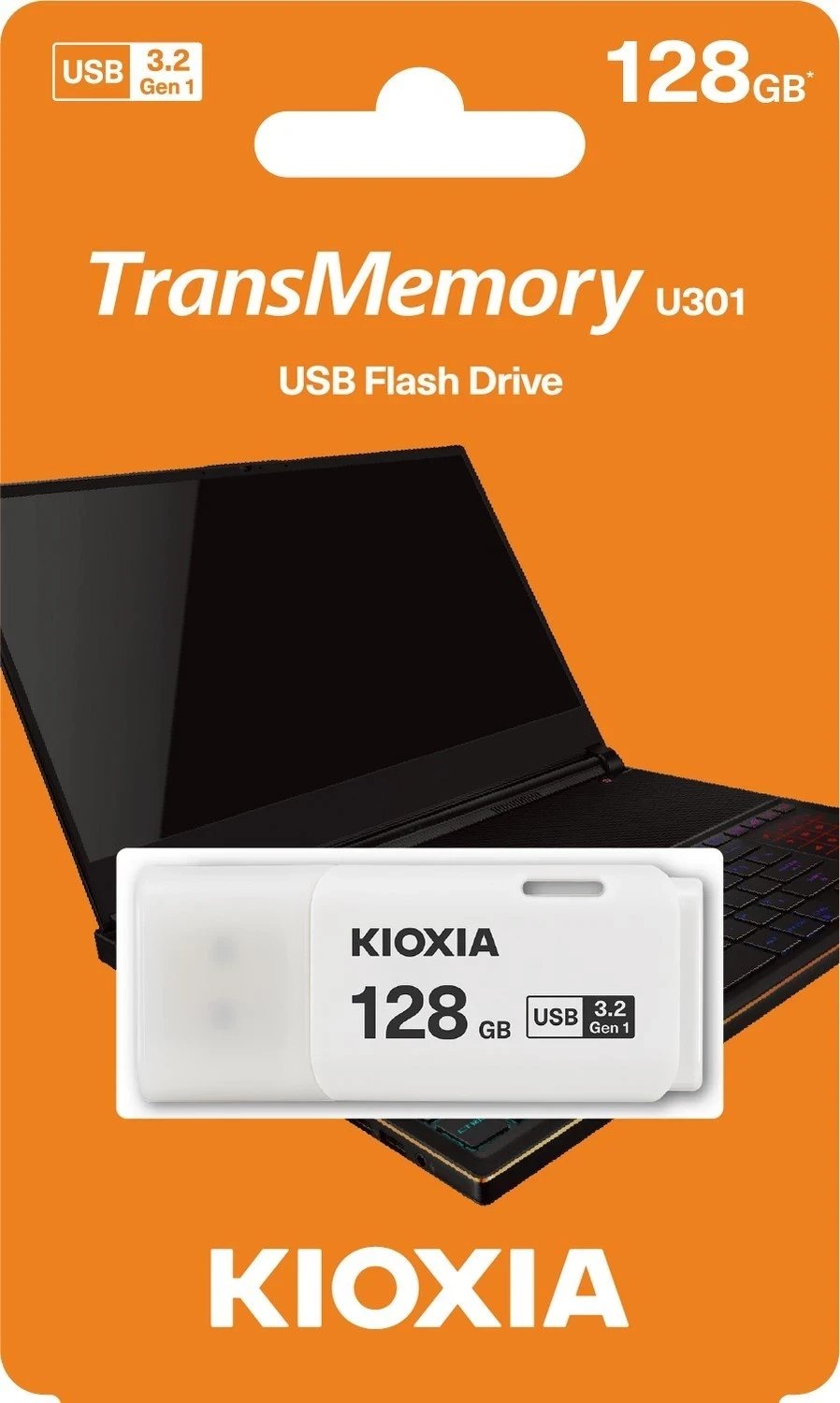 USB Kioxia U301 Hayabusa, 128GB, e bardhë